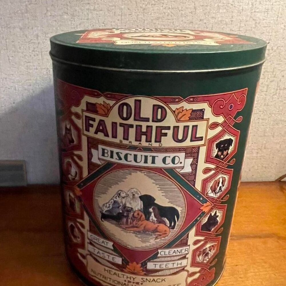 "Old Faithful Brand" tin canister